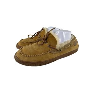 Overland Sheepskin Women's Slippers US 10 Tan Lined Mocassin Shoes